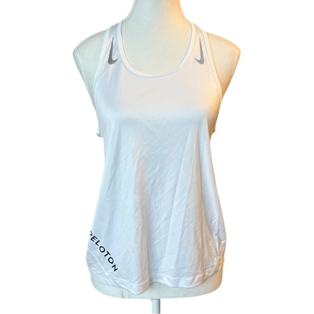 Nike Peloton White Racerback Tank Top w/ Mesh Details S - Picture 1 of 9